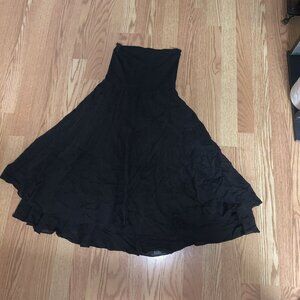 Black Long Skirt Flowy with Wide Elastic Waist Adult Small